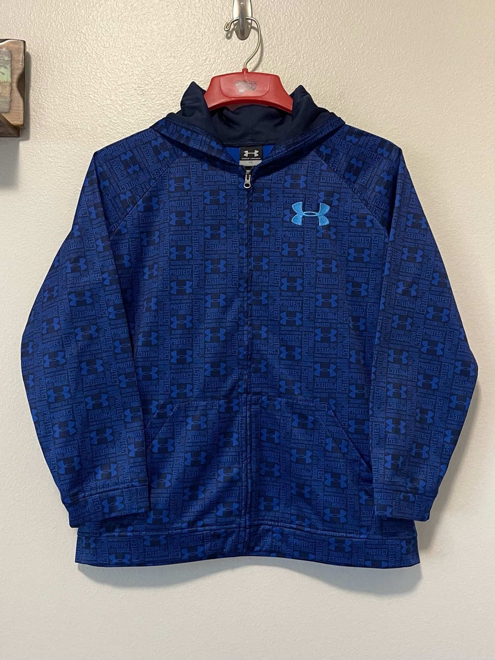 Under Armour ColdGear Full Zip Hoodie - Protect This House All Over Logo - YXL